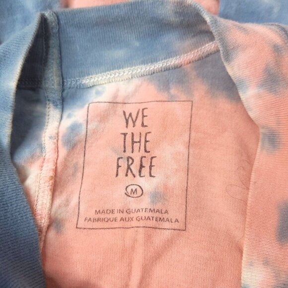 We The Free Tie-Dye Long-Sleeve Shirt Medium Relaxed Fit Crew Neck - Picture 4 of 5
